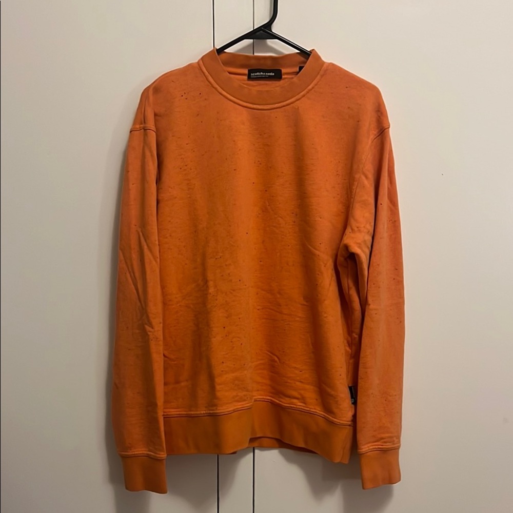 Scotch & Soda Orange Crewneck Sweater Soft Knit Classic